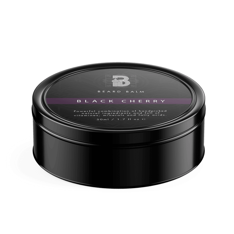 A black round container of Choose Your Beard Balm (50ML), featuring a label with white text.