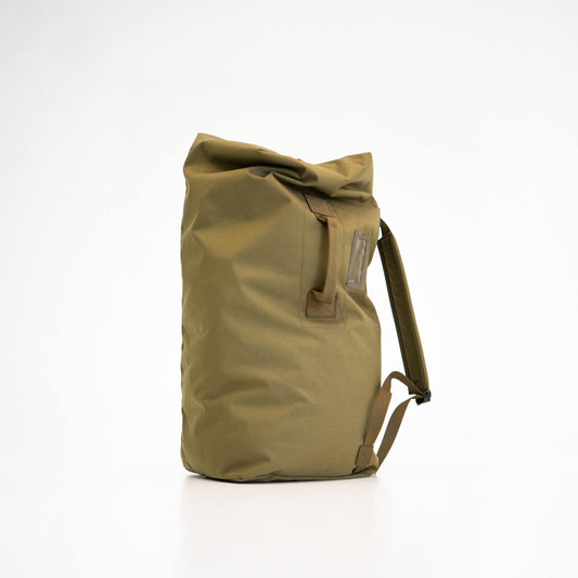 Duffle Bag with shoulder straps and handle, made from durable polyester. Offers ample room for essentials. Military Green.