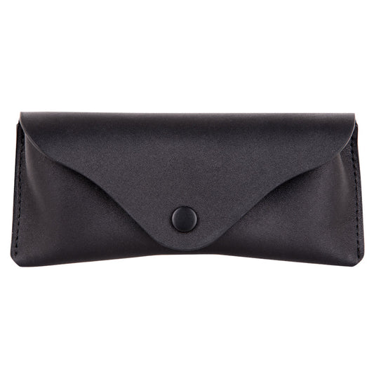 Leather Glasses Case with button closure, perfect for standard size eyewear. Crafted from genuine leather for durability and a timeless look. Elevate your style with this Men In Style accessory.