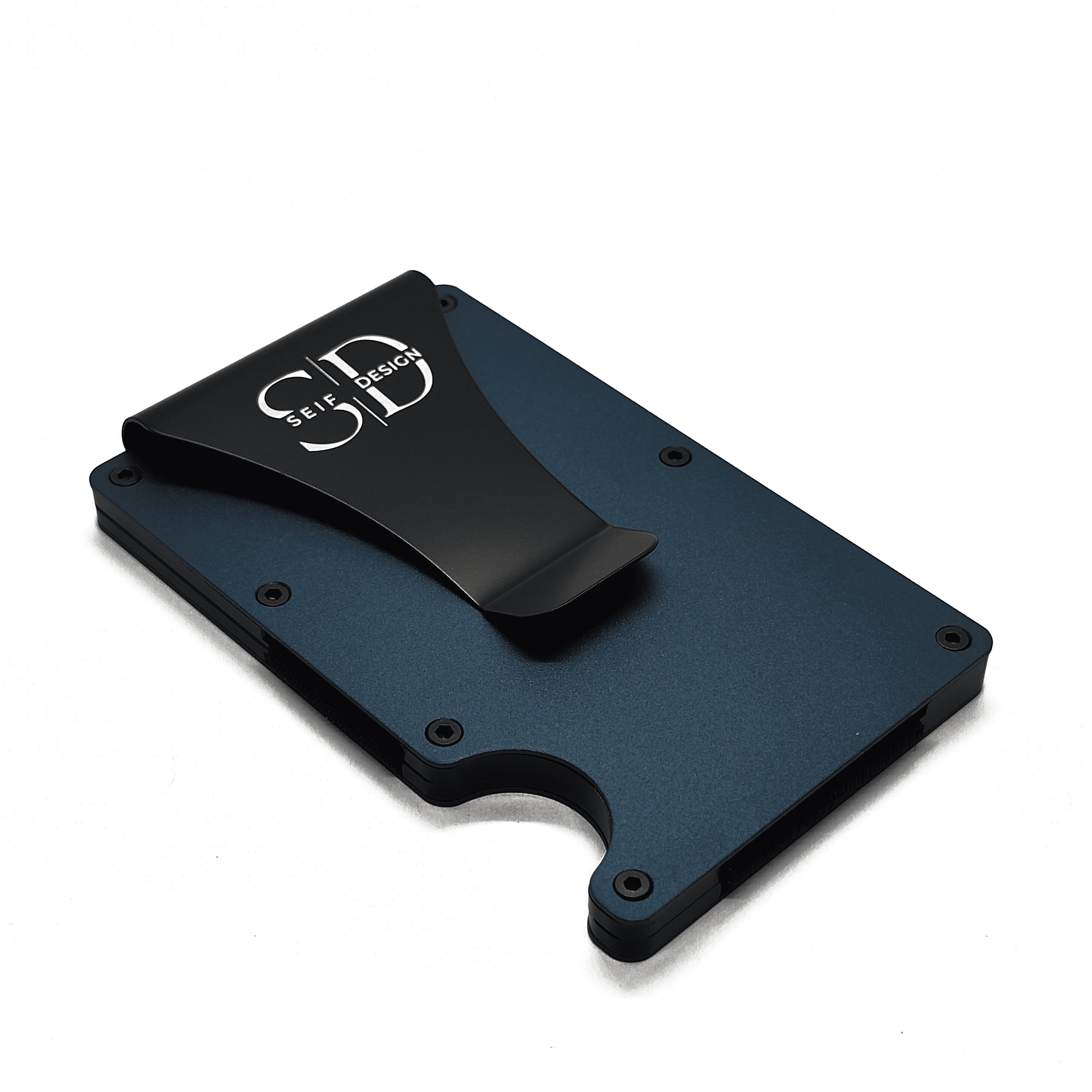 Aluminum card holder with RFID blocking, showcasing a sleek and minimalist design. Safely stores up to 12 cards while offering protection against contactless theft. Eco-friendly packaging reflects our commitment to sustainability.