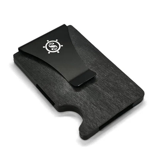A sleek slate card holder with RFID blocking, securely storing up to 12 cards. Minimalist design and eco-friendly packaging. From Men In Style.