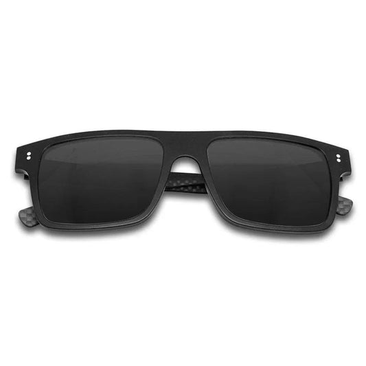Hybrid Cubic sunglasses, a black accessory with square style and strong 7 layer lenses. Lightweight, flexible, and durable. UV400 protection.