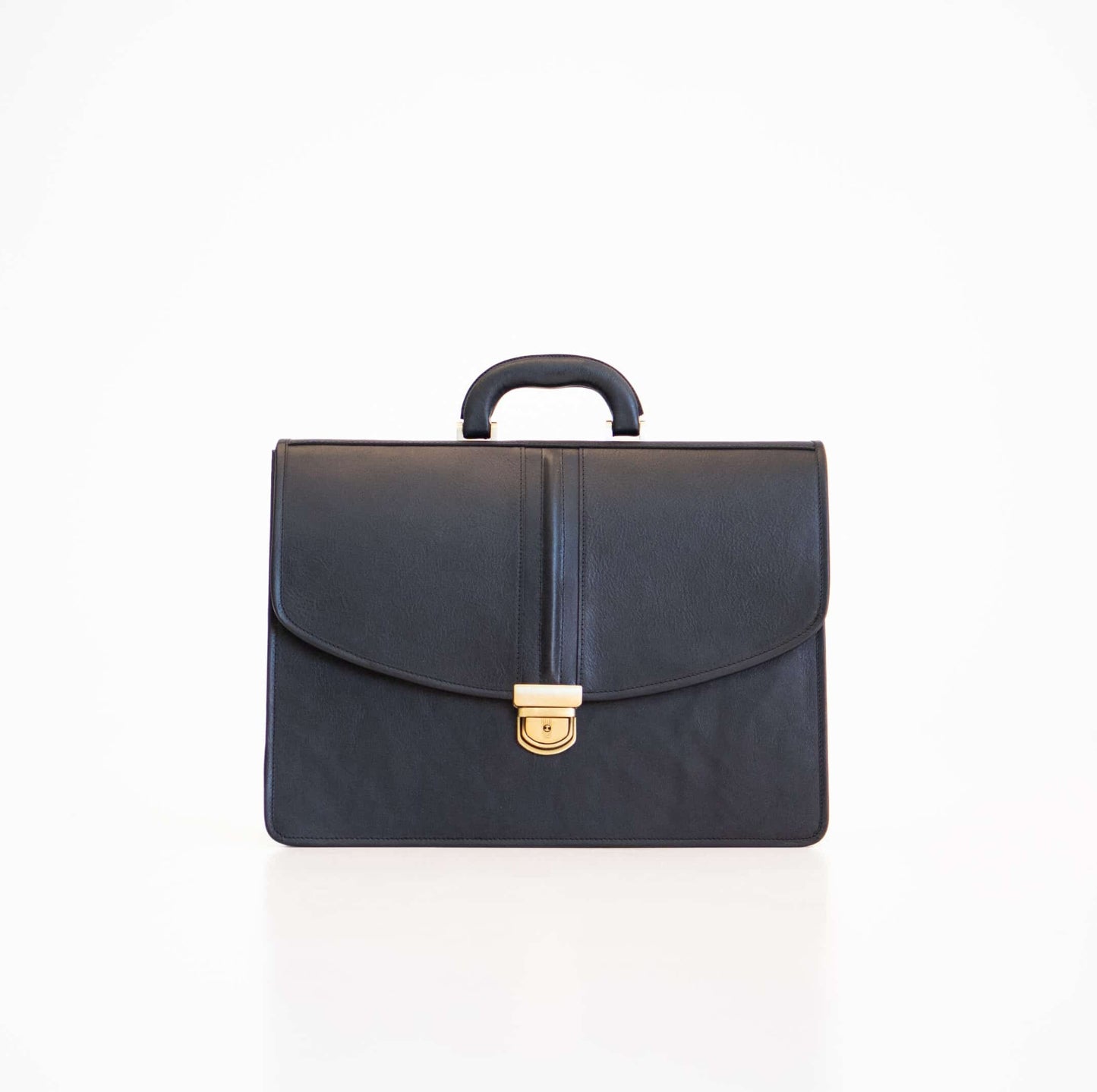 Genuine Leather Briefcase - 2 Compartments - Black: A sophisticated and practical briefcase made from genuine leather, perfect for professionals.