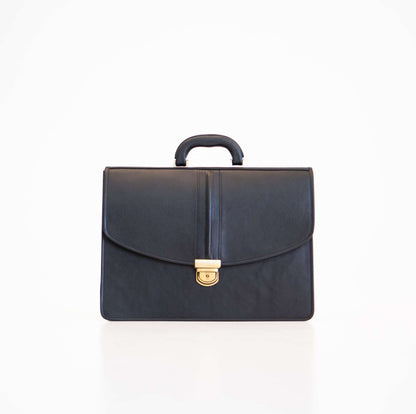 Genuine Leather Briefcase - 2 Compartments - Black: A sophisticated and practical briefcase made from genuine leather, perfect for professionals.