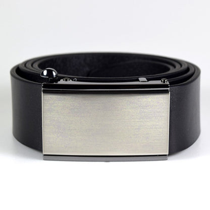 Men's Leather Belt Ratchet - Full Brushed Nickel Buckle