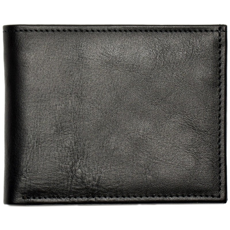 Men's Leather Wallet - With Coin Zipper, made from natural leather. Features 10 card slots, coin pocket with zipper, and 2 cash compartments. Europe-made.