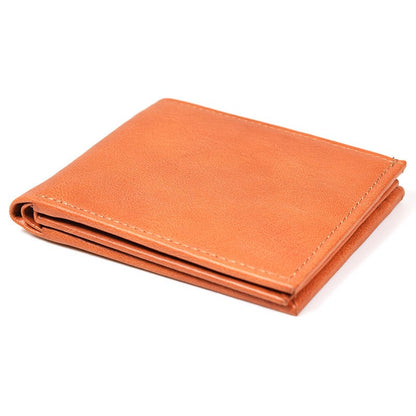 Men's Leather Wallet - With Coin Zipper: A natural leather wallet from Men In Style. Features 10 card slots, a coin pocket with zipper, and 2 cash compartments. Dimensions: 11 cm x 9 cm.