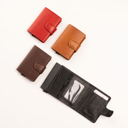 Leather wallet with RFID/NFC blocking card holder and 7 card slots, handmade in Estonia. Expertly crafted by Papillon, this elegant and practical wallet keeps your essentials organized in style.