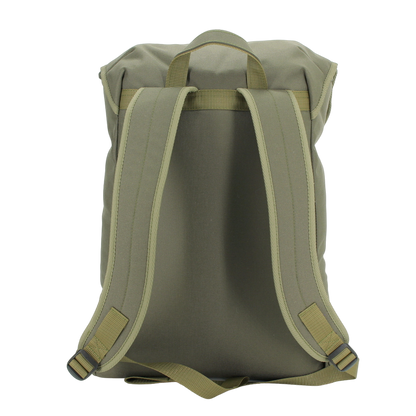 A durable and waterproof 18L backpack in khaki, perfect for daily adventures. Crafted with Cordura material, it offers ample storage and organization with multiple pockets. Handcrafted in Europe with meticulous attention to detail.