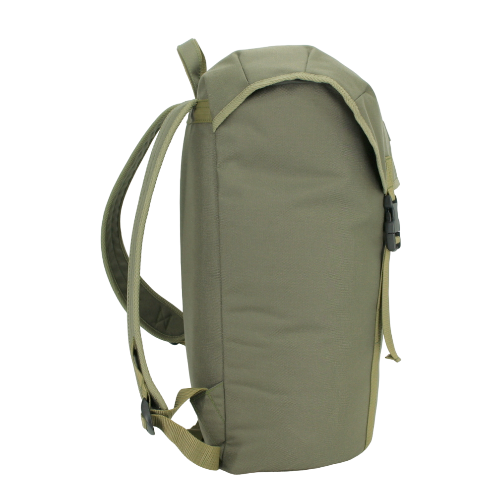 A durable 18L Waterproof Backpack in khaki, designed for daily adventures. Crafted with Cordura material, it offers waterproof construction, 4 smaller pockets for organization, and a padded laptop pocket. Handcrafted in Europe with meticulous attention to detail. From Men In Style.