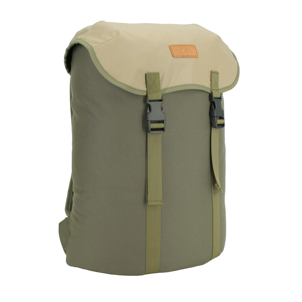 A close-up of the 18L Waterproof Backpack - Khaki & Beige, showcasing its durable Cordura material, waterproof construction, and spacious 18-liter capacity. Perfect for daily adventures, commuting, or hiking, this European handcrafted backpack combines functionality and style.