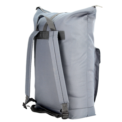 25L Waterproof Backpack - Light Grey: A durable backpack with a waterproof design for urban style and outdoor adventures. Features organized storage and versatile use. Handcrafted with European craftsmanship. Dimensions: 15 x 30 x 59 cm. Capacity: 25 liters.