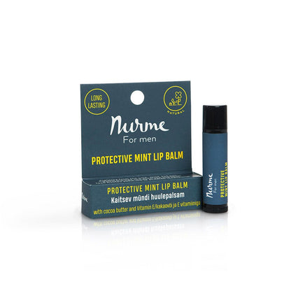 Natural Skincare Gift Set - For Men features a mint lip balm tube, part of a natural grooming collection by Nurme.