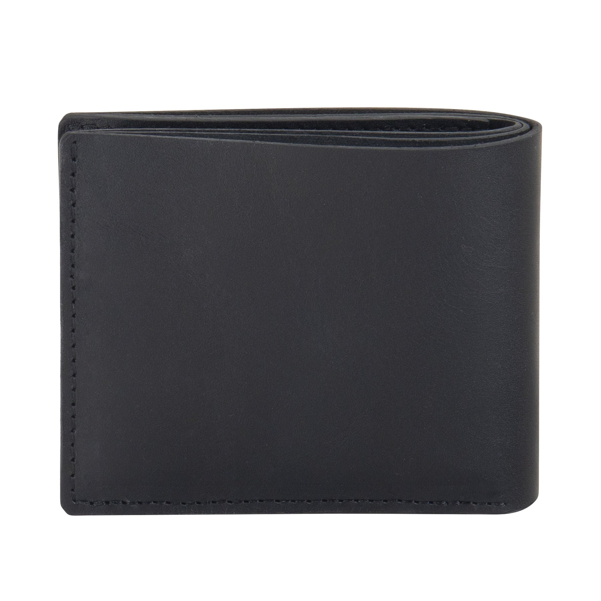 Genuine Leather Wallet with Coin Pouch - Black: Compact, organized, and stylish wallet with 3 card pockets, 2 bill sections, and a coin pocket.