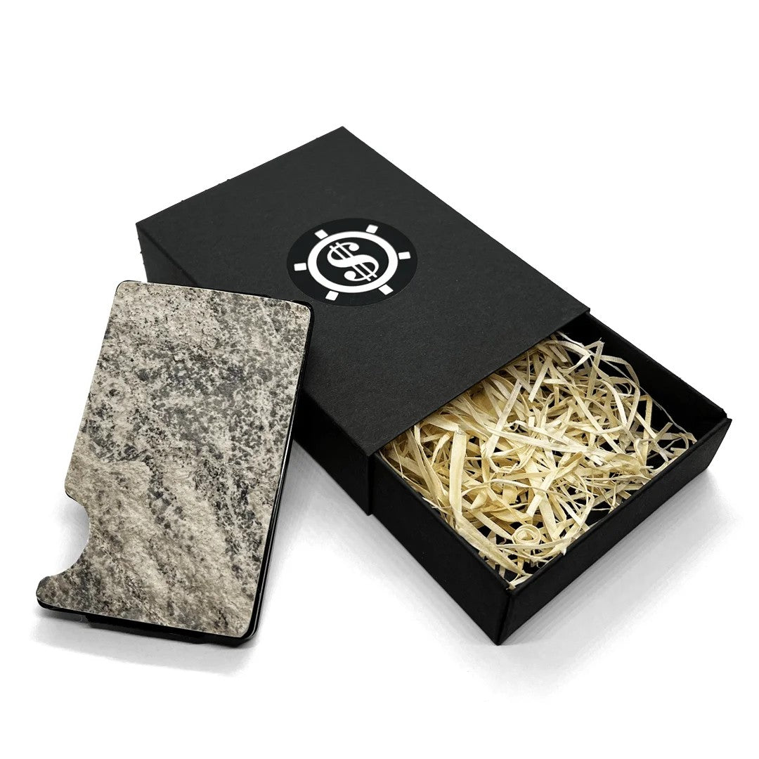 Marble Card Holder with RFID Blocking - Marine Marble